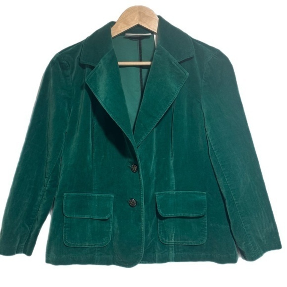 90s Liz Claiborne Green Velvet Blazer